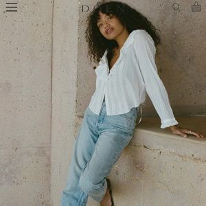 Doen Lucille Top, white, XS, brand new with tags